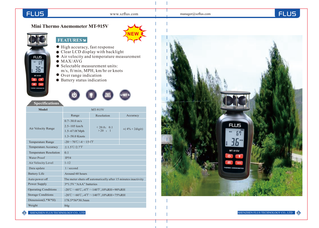 flus-mt-915-v-termometre-anemometre-datasheet